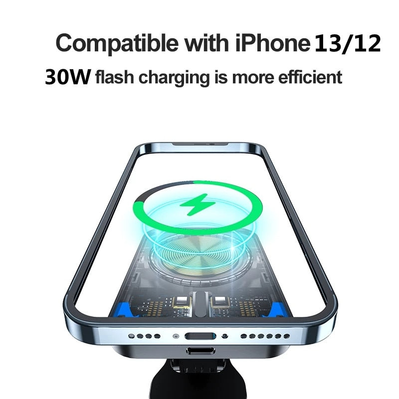 30W Magnetic Wireless Chargers Car Air Vent